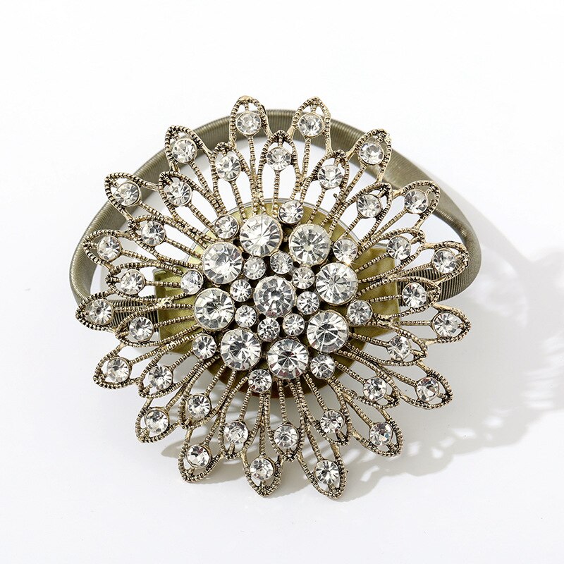 Bloemvormige magneetgordijn tieback ringen lente strass staaldraad magnetische gordijngesp clips raamhouder accessoires: MULTI