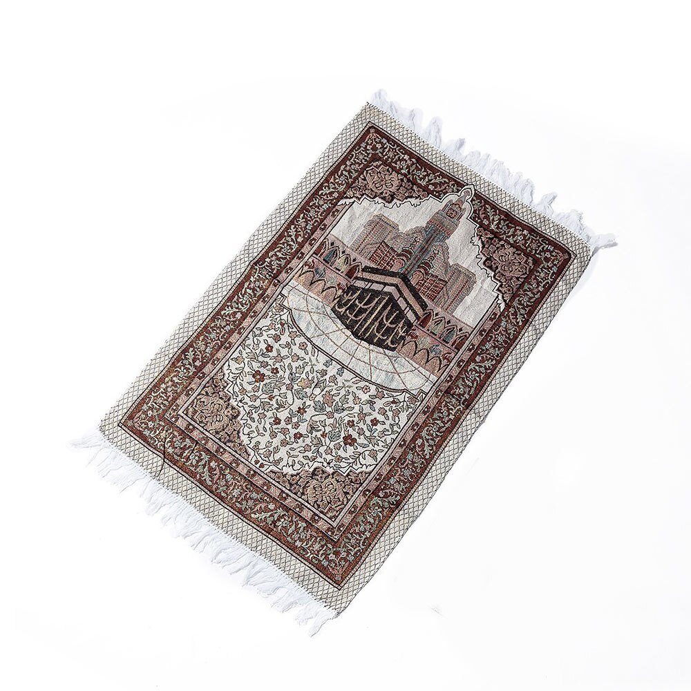 Tapis de prière musulmane islamique, 1 pièces, pour Ramadan, coran, en Polyester, Namaz, Salat, pampilles, tapis de Yoga, 70x110cm