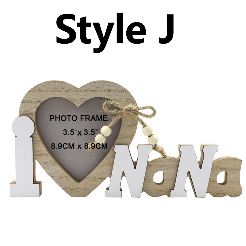 Marco de fotos de corazón de amor de madera, adornos artesanales, marco de fotos, cereza para boda, Día del Padre, Día de San Valentín, decoración de mesa,: Chocolate