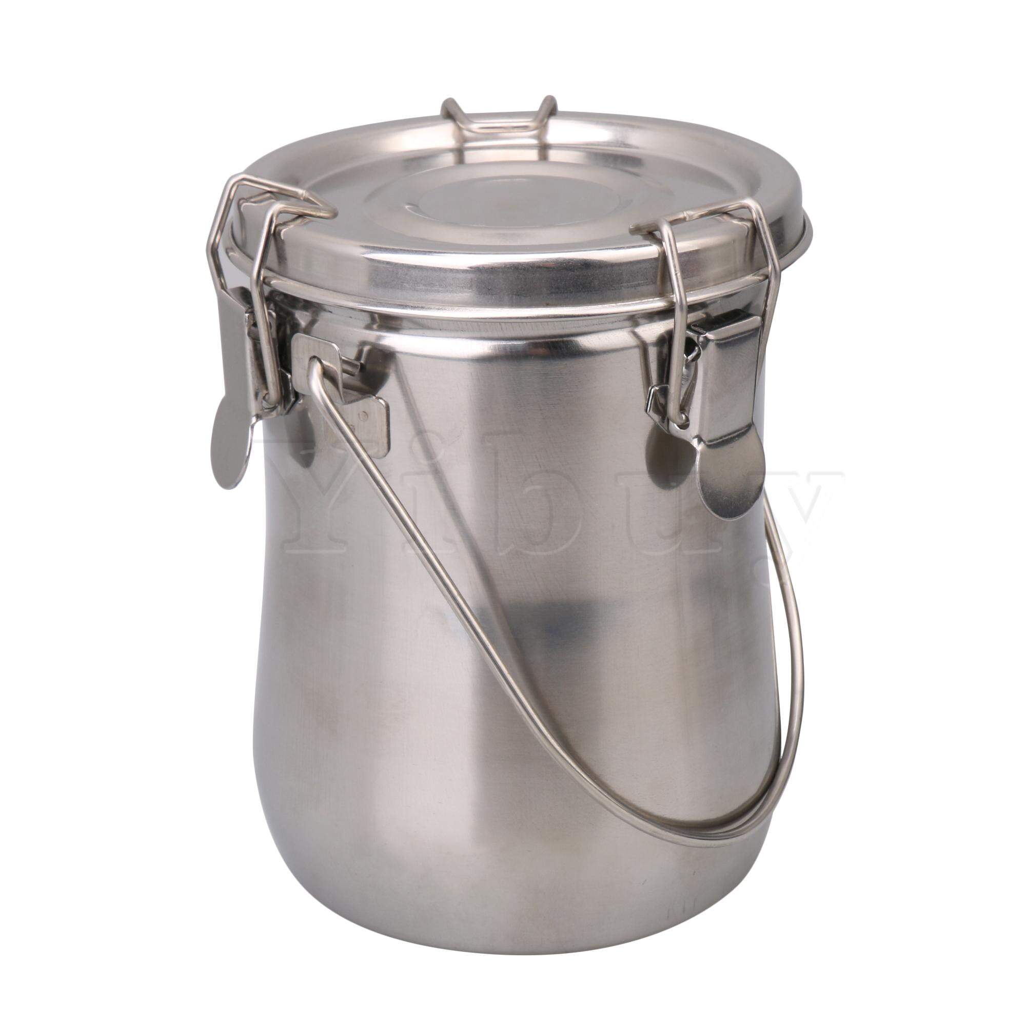 Stainless Steel Portable Large Brush Bucket for Outdoor Painting Silver