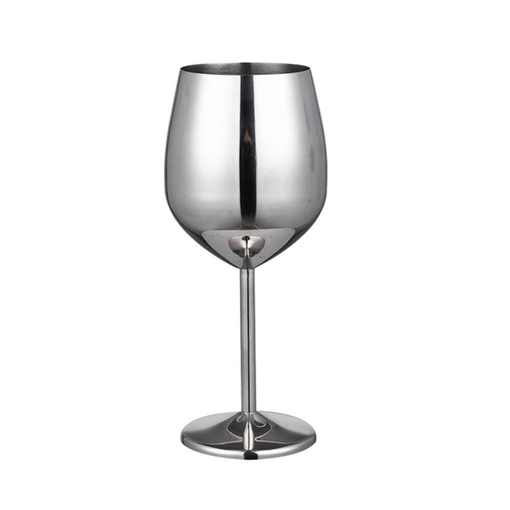 Rustfrit stål champagne kop vinglas cocktail glas metal vin glas bar restaurant bæger romantisk rødvin glas bedste pris: Sølv / 220ml