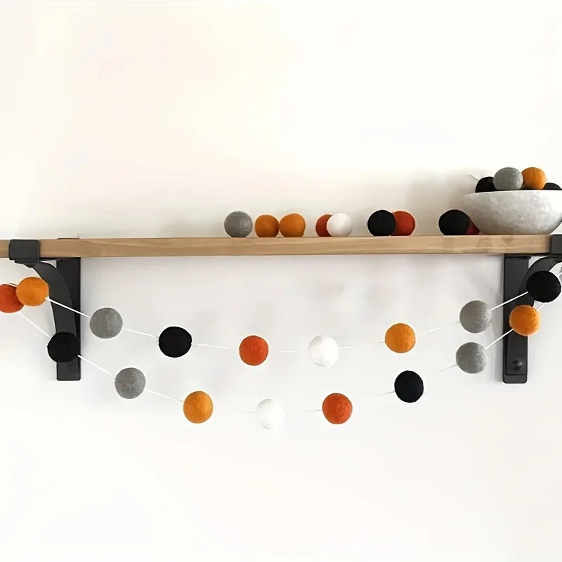Bolas de lana de 2M, decoraciones de dormitorio hechas a mano, decoración de pared de Halloween, adorno para fiestas de Navidad, colgante, guirnalda de pompones