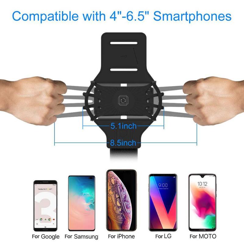 Sports Armband Phone Bracket Holder 360° Rotatable Detachable Running Wrist Stand for 4.0-6.5 Inch Phone