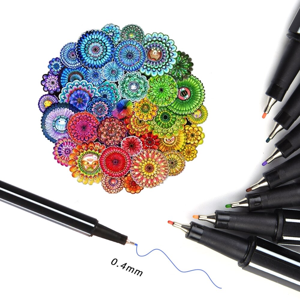 60 fineliner farve penne sæt  - 0.4mm fine point markører fin spids tegnepenne perfekt til bullet journal voksne malebog