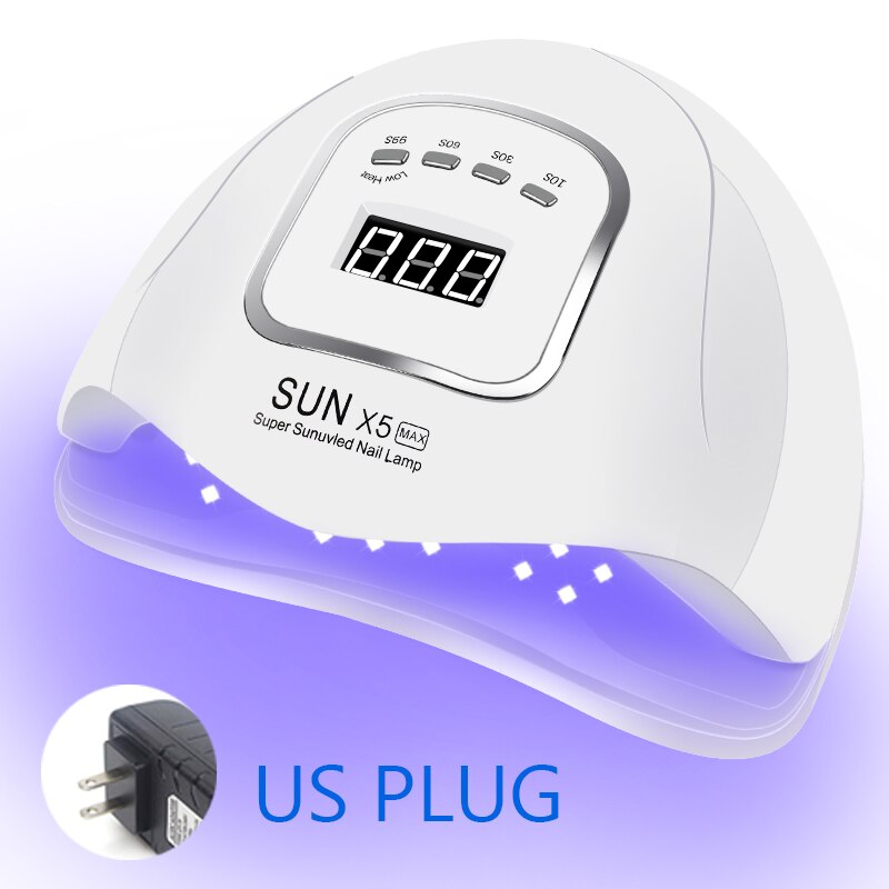 SUN X7 MAX-Lámpara LED de secado de uñas, 10/30/60/99 temporizador, ajuste, pulidor, secador con detección de movimiento, UV, herramienta de manicura de Gel: X5 MAX-US