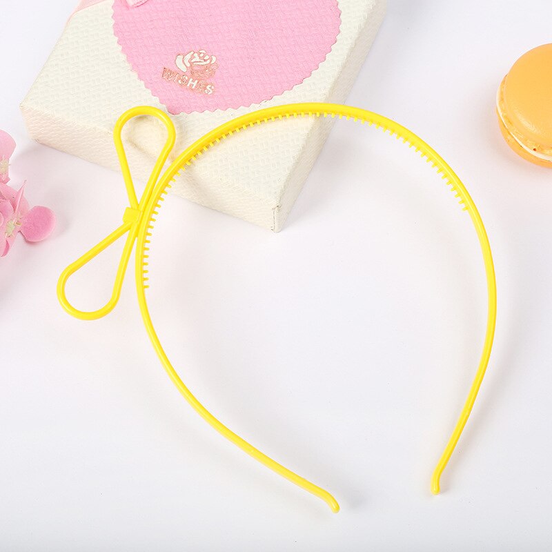 6 teile/los Schmetterling Bogen Stirnbänder Baby Mädchen Kinder Frauen Kunststoff Haarbänder Zähne Hoop Tiara Zubehör Haarband Bandanas Headwear