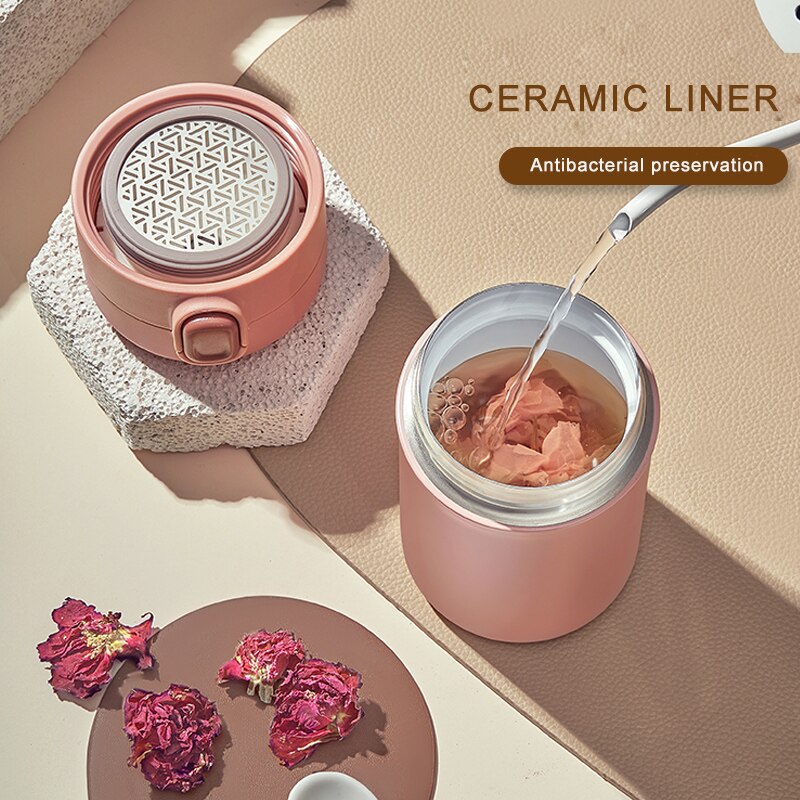 Premium keramisk foring termokande flaske kontor isolering kaffekrus drikke te termokande te kop adskiller te vand flaske
