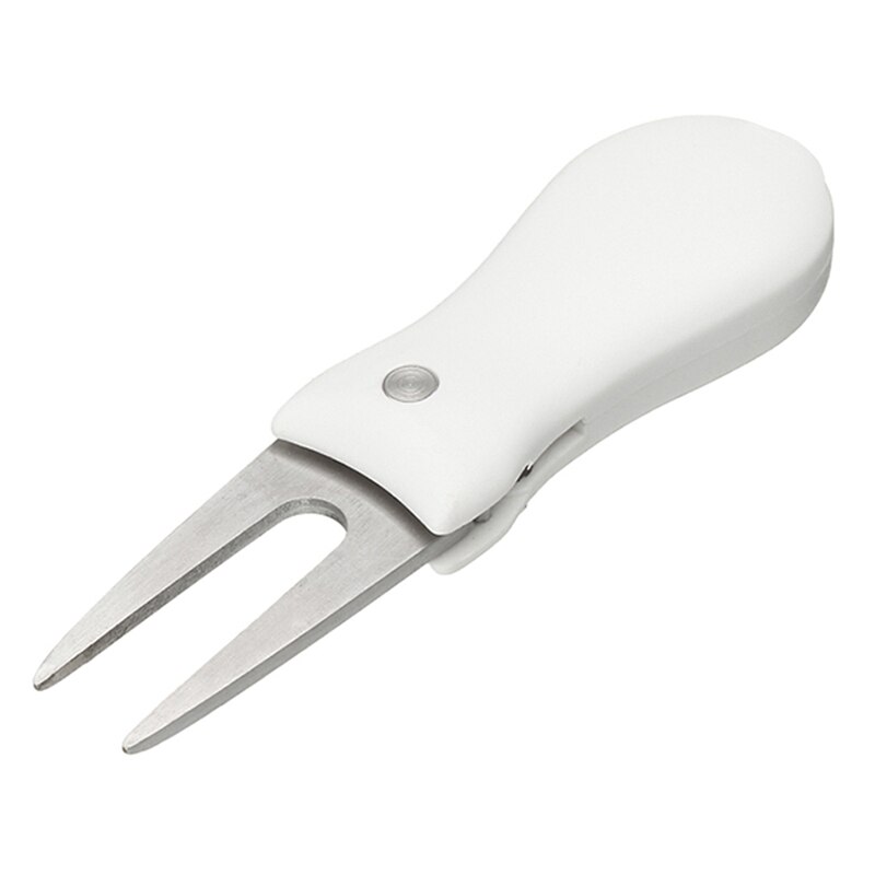 White Pitch Repair Divot Switchblade Tool Golf Ball Marker Green Mark Golfer Kit V4W7