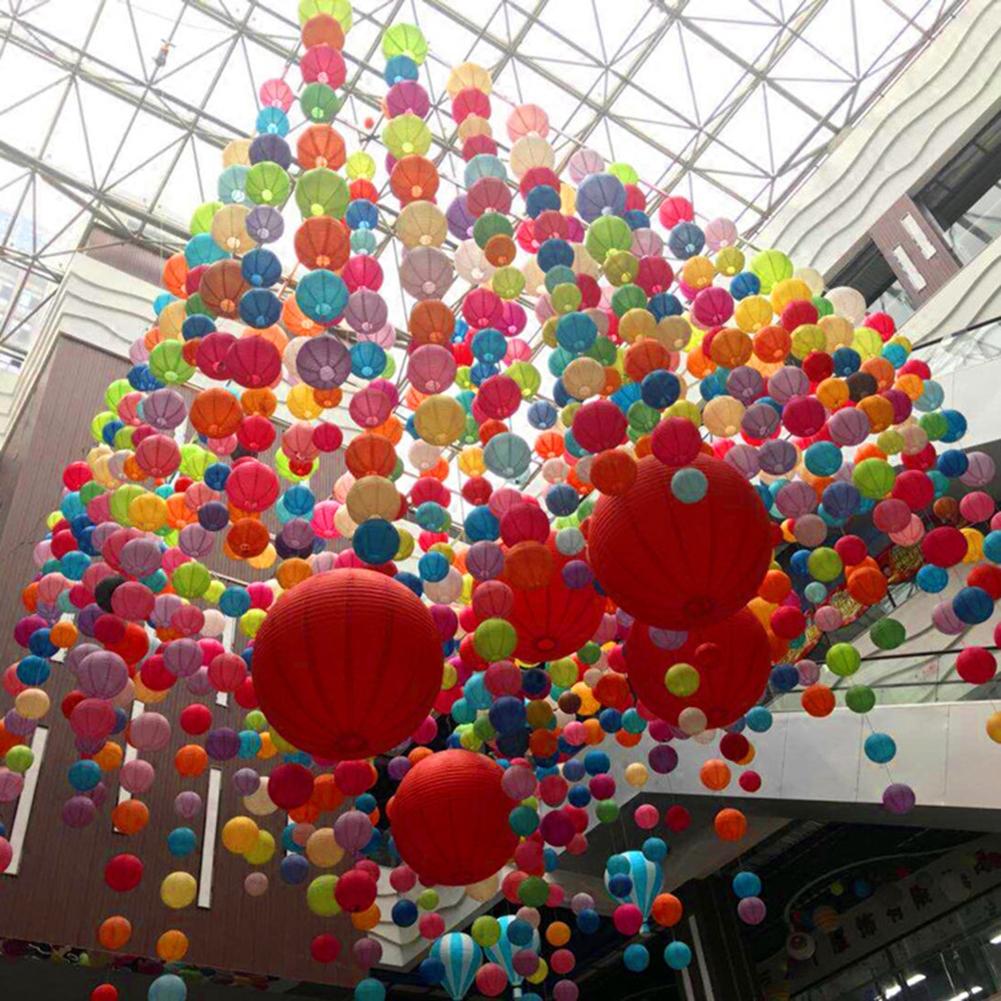 4 inch Round Chinese Paper Lantern DIY Hanging Ball Lamp Wedding Home Decor Folding Supermall decoration paper lantern