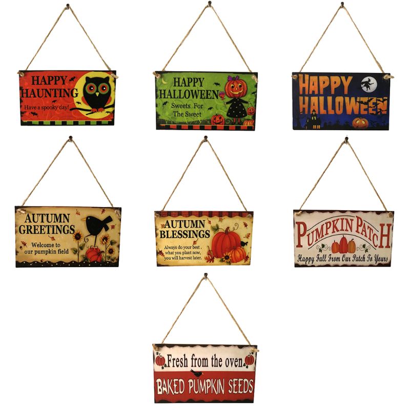 Halloween Prop Hanging Sign The Witch Is In Wooden Board For Home Door Window 667A