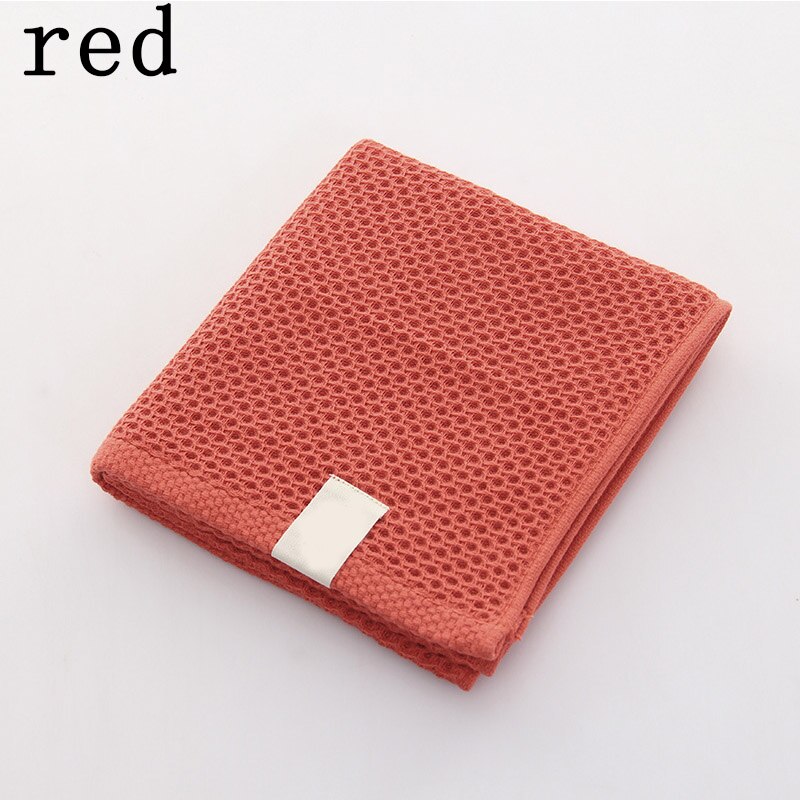 Japansk stil absorberende bikageteknologi 72*32cm blødt vaffelhåndklæde 1pc badeværelse tilbehør ensfarvet håndklæde bomuld: Rød