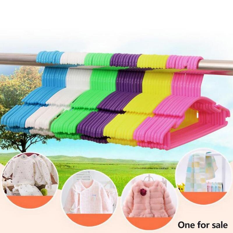 Percha antideslizante colorida de plástico para niños, perchas organizadoras para bebés, ropa húmeda dura no fuerte seca y deformada para bebés A9F1