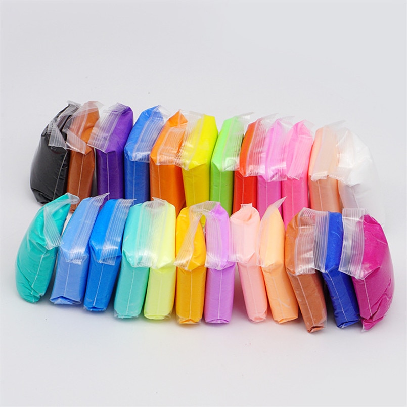 12/24/36pcs/lot DIY Light Playdough Polymer Plasticine Clay Toys Baby Care Air Drying Casting Modelling Clay Tool Kids