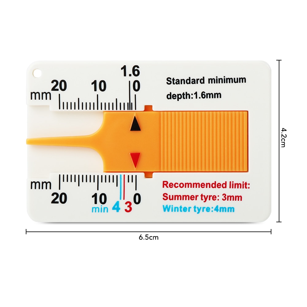 Medidor de profundidad de la banda de rodadura del neumático del coche, herramienta de medición de 0-20mm, para motocicleta, remolque, furgoneta