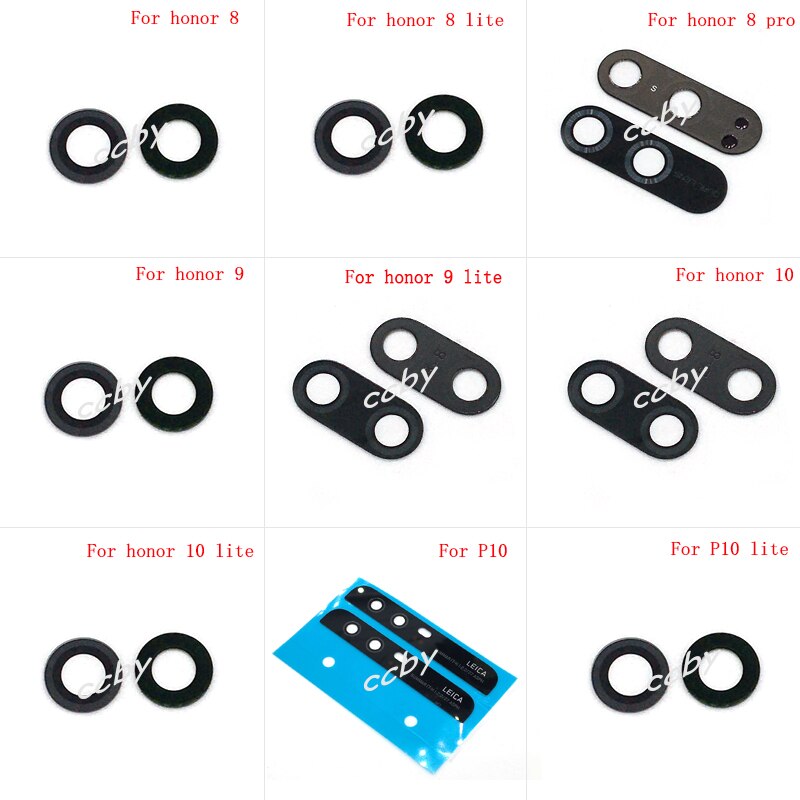 Camera Glass Lens For Huawei Honor 8 Pro Lite 8S 9 10 P10 Rear Bcak Camera Glass Cover With Adhesive Sticker Parts