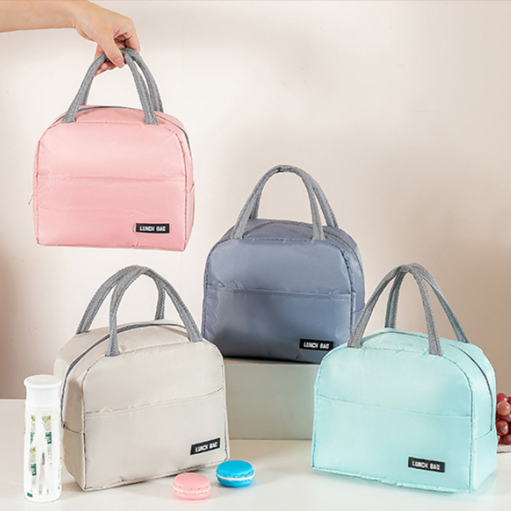 Solid Color Twill Bento Bag Portable Thermal Bag Thickened Student Lunch Box Bag Bento Bag Meal Bag