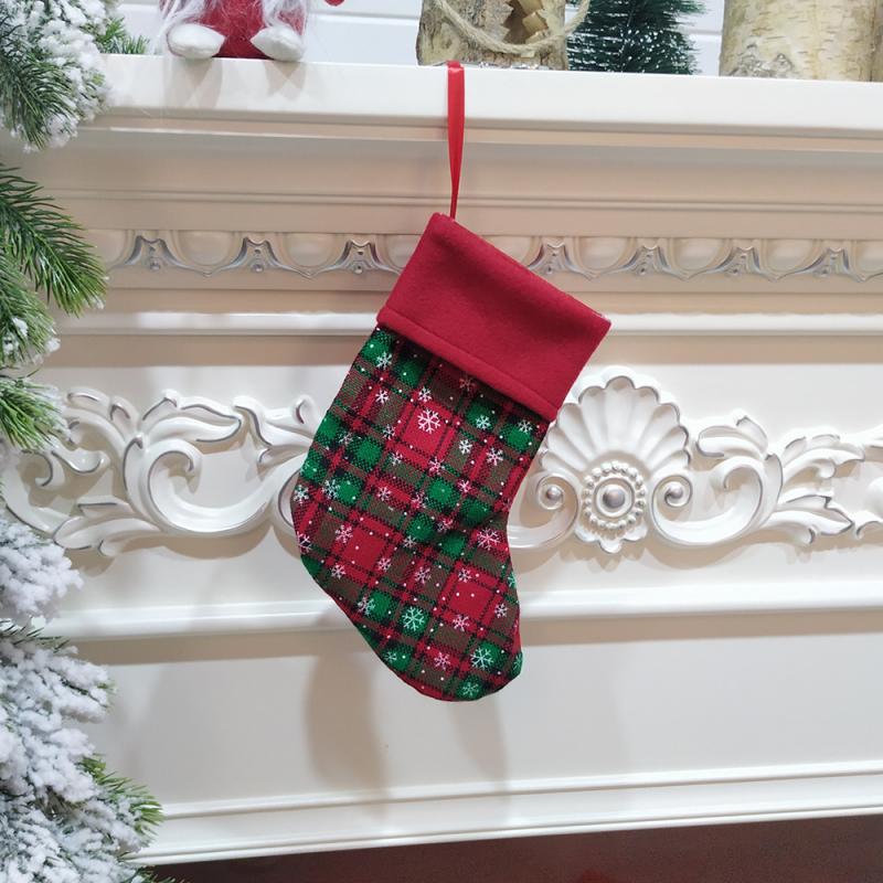 Kinder Weihnachten Stocking Decor Weihnachten Strümpfe Santa Candy Tasche Socke Kinder Candy Tasche Santa Claus Weihnachten Socken Baum Ornamente