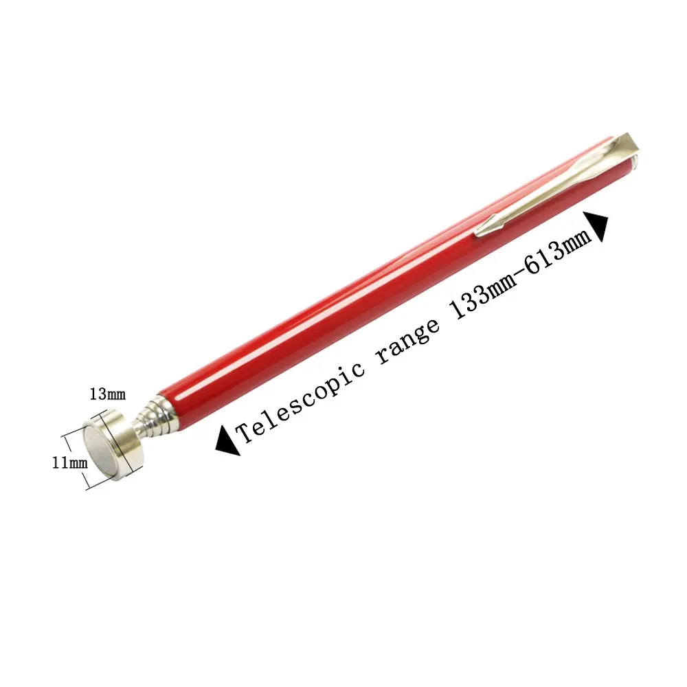Bolígrafo magnético telescópico con luz, Mini herramienta de recogida magnética portátil, varilla de recogida extensible para recoger tornillos, perno de tuerca: Oro