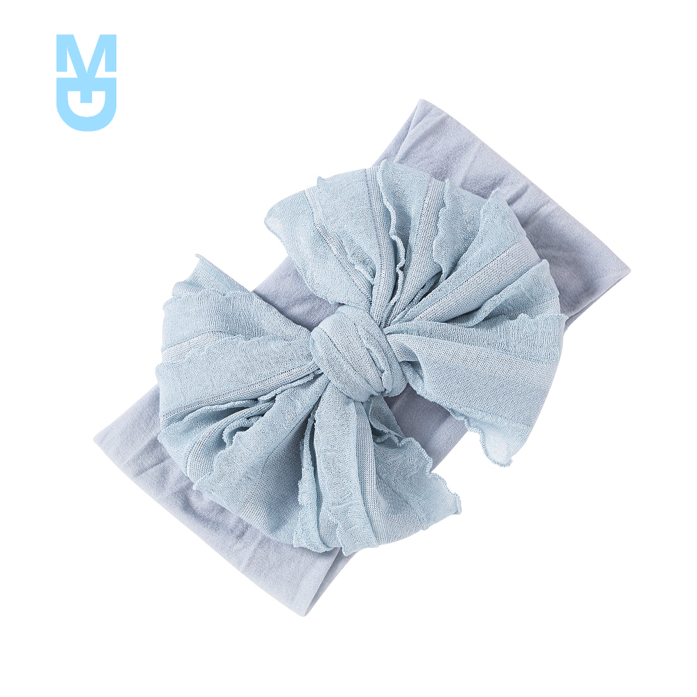 Großes rüschen-schleifen-stirnband aus Nylon, breiter babyturban aus superweichem Chiffon, handgefertigt, geknotet, einheitsgröße, jfny 200