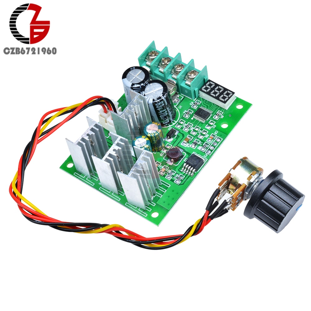 30A LED DC Motor Speed Controller 6-60V Smooth Soft Start Brushless Motor Speed Control Power Regulator