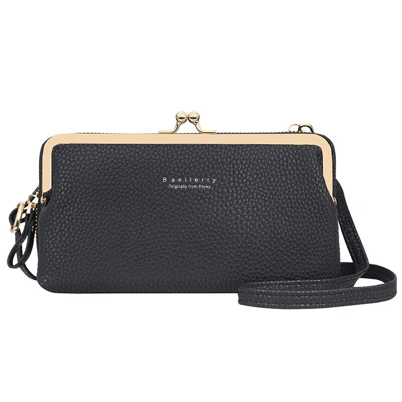 neue Frauen Schulter Taschen Pu Leder Weibliche Große Kapazität Handtaschen Telefon Geldbörse Karte Halfter Damen Umhängetaschen: Schwarz