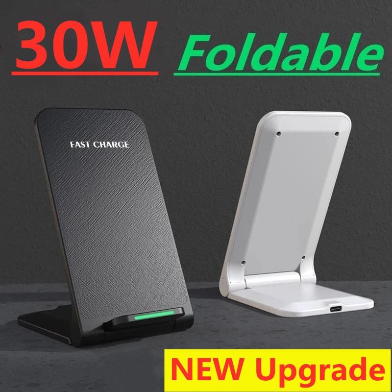 30W Draadloze Oplader Stand Pad voor iPhone 15 14 13 12 11 Pro Samsung Xiaomi Telefoon Opladers Inductie Snel Opladen Dock Station
