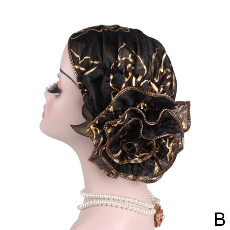 Chapeau turban à fleurs pour femme, chapeau décontracté d'été, turban musulman, turban indien, rétro, étiré, floral: B