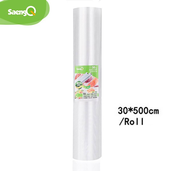 saengQ 5 Rolls/Lot Kitchen Bags For Vacuum Sealer bags Food Vacuum Bag Storage Vacuum Packaging Rolls 12/15/20/25/30cm*500cm