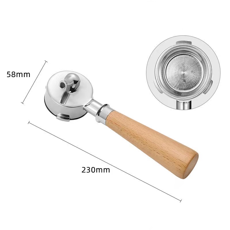 Portafiltro de café con doble boquilla, 58mm, 3 clavos, para Hibrew/Barsetto/Oster/Breville Max VCF-125X/GeviE020DE: Gris oscuro