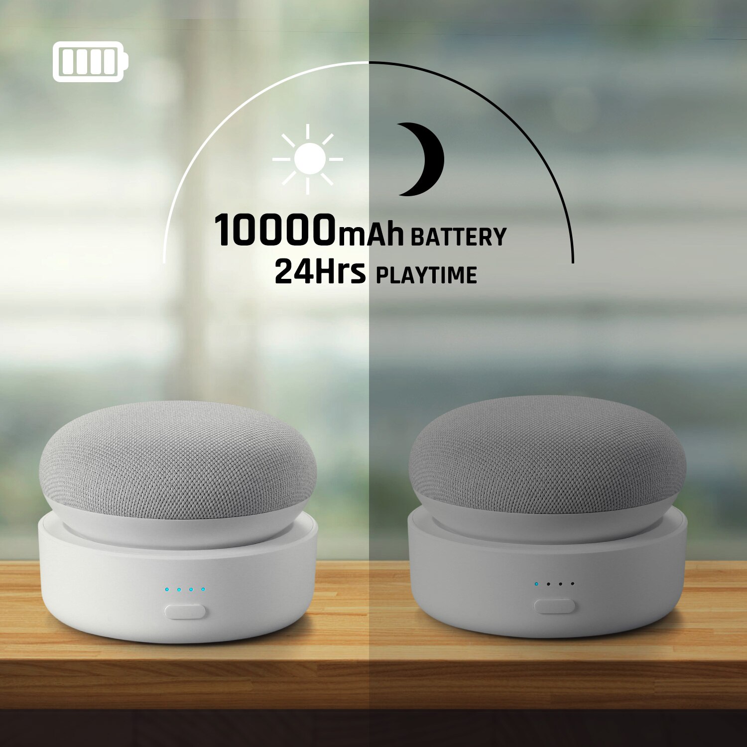 GGMM N2 Battery Base Adapt to Google Nest Mini 2nd Generation Google Portable Assistance Smart Speaker Google Nest Mini