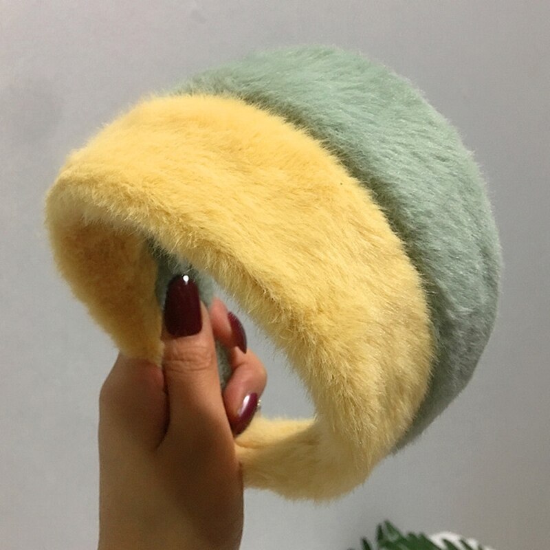 Diadema ancha de piel sintética para mujer