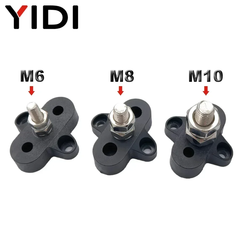M6 M8 M10 Junction Terminal Block Stud Bus Bar Heavy Duty Batterij Stroomverdeling DC 48V Busbar Rood/zwart Automotive RV Boot