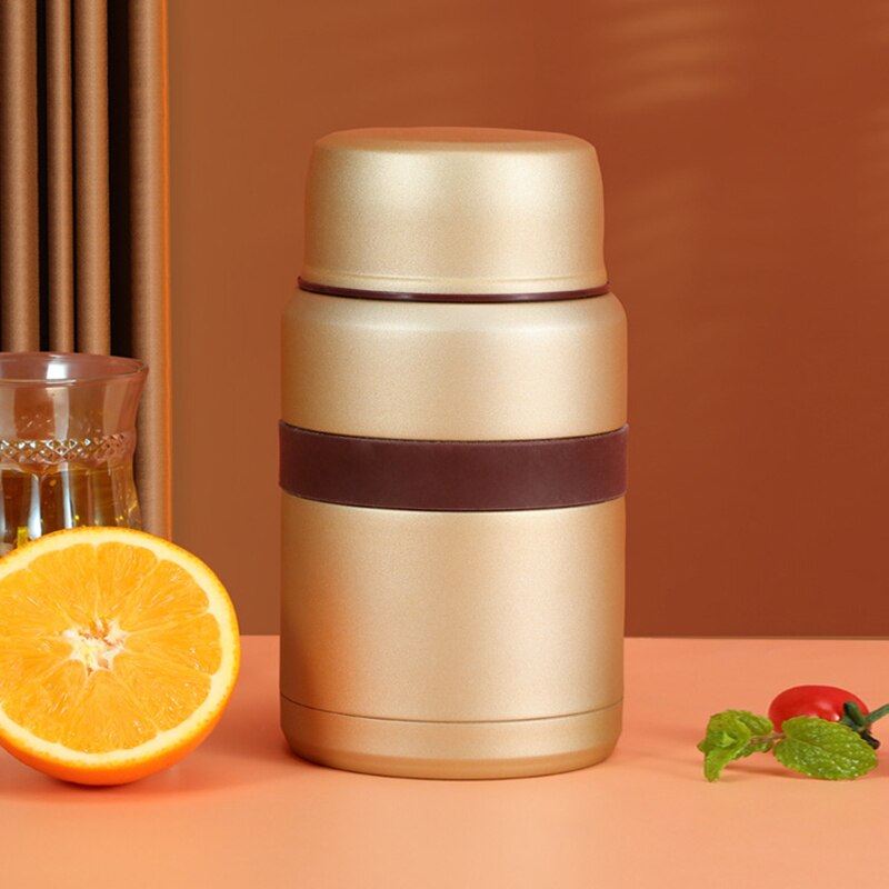 Roestvrij Staal Voedsel Thermos 12-24 Uur Vacuüm Lunchbox Thermo Container Soep Pot Geïsoleerde Thermosflessen: HE101-gold-500ML