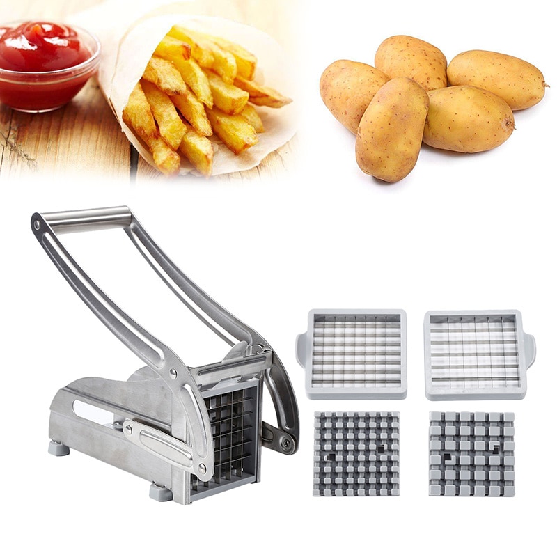 Køkkenudstyr presser kartoffelchips pommes fritesskærere maskine rustfrit stål kartoffelpresser grøntsagsværktøj