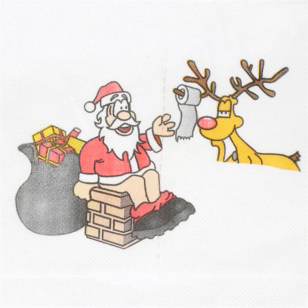 Papier toilette en rouleau de papier | Série motifs de noël, imprimés amusants, motif père noël