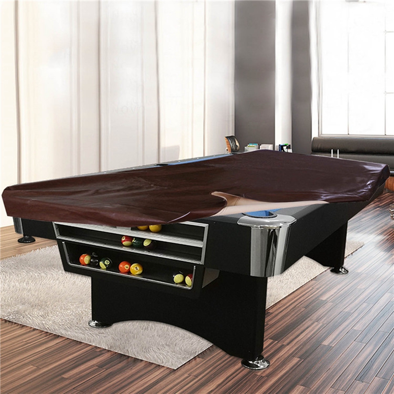 7FT Billardtisch Abdeckung Verdicken Leder Pool Tisch Abdeckung Indoor Outdoor Möbel Wasserdichte Staubdicht Abdeckung Braun
