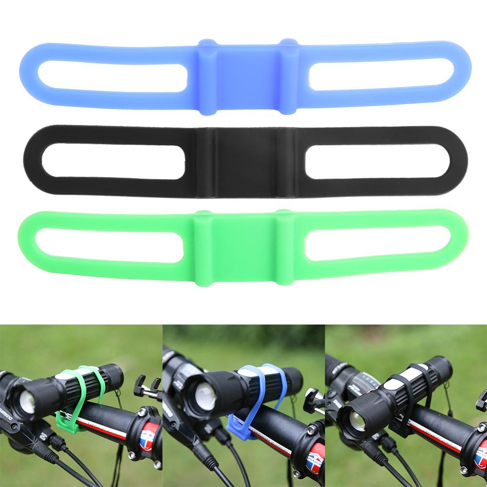 Siliconen fietsband bergweg zaklamp telefoon zaklamp banden elastische band fietslamp clip montage houder fietsaccessoires