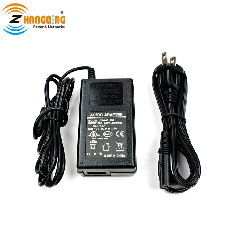 Mini Size 24V 30Watts Power Supply AC DC Power Adapter For 24V PoE Switch, PoE Injector