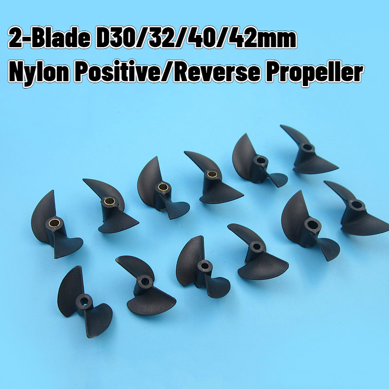 Hélice de paleta de nailon positiva/inversa para barco Rc, 2 hojas, Paso de rosca P1.4/1,2mm * D30/32/40/42mm, apertura Central de 3,17/4/4mm
