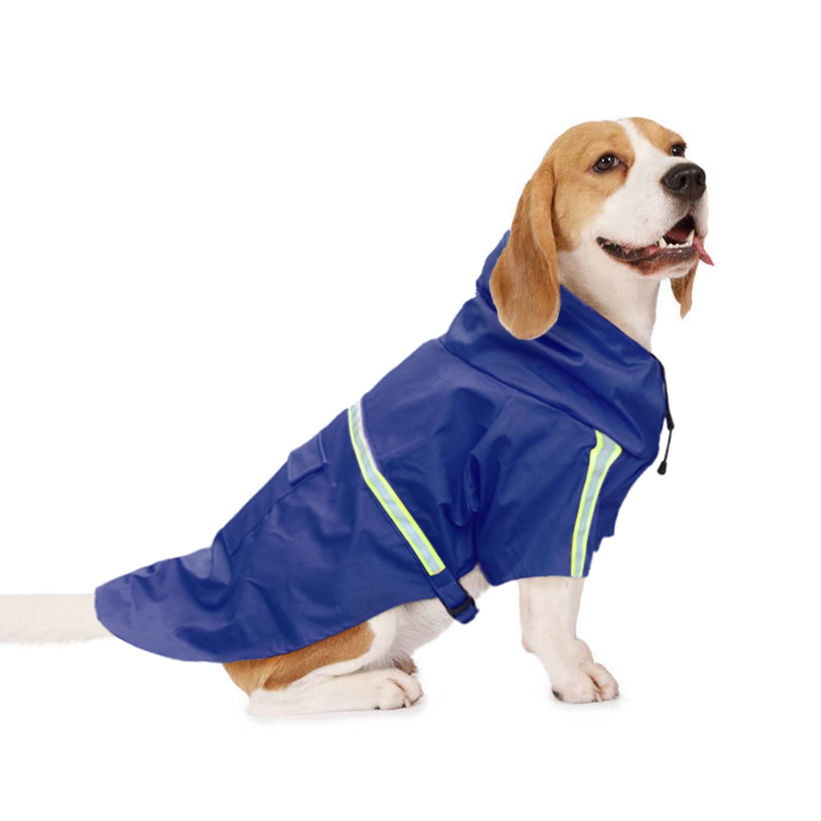 Dog Raincoat Rain Poncho Coat With Reflective Strap Waterproof Rain Jacket With Hood Leash Hole Adjustable Slicker Rainwear