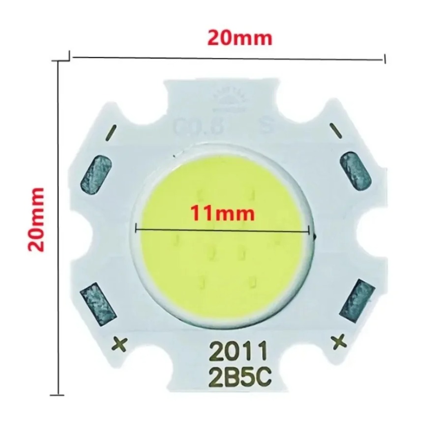 20 stk. mange 3w 5w 7w led cob-kildechip højeffekts led cob side 11mm pære lys lampe spotlight nedadrettet lys 3000k to 6500k