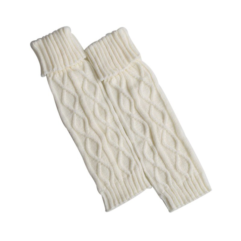 Polainas de lana de Punto Calientes en la sección larga del conjunto de botas de rombos conjunto de pies de otoño e invierno pilas de medias legwarm: W