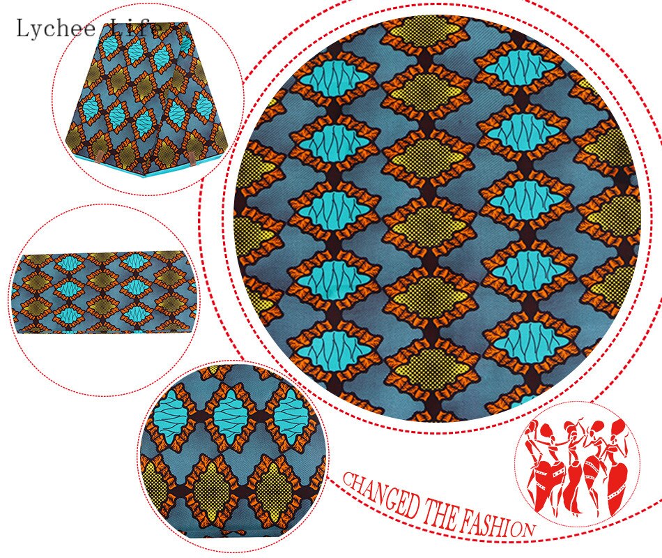 Lychee Leven Shell Gedrukt Polyester Batik Stof Ankara Afrikaanse Binta Echte Wax Stof Diy Vrouwen Jurk Maken Accessoires
