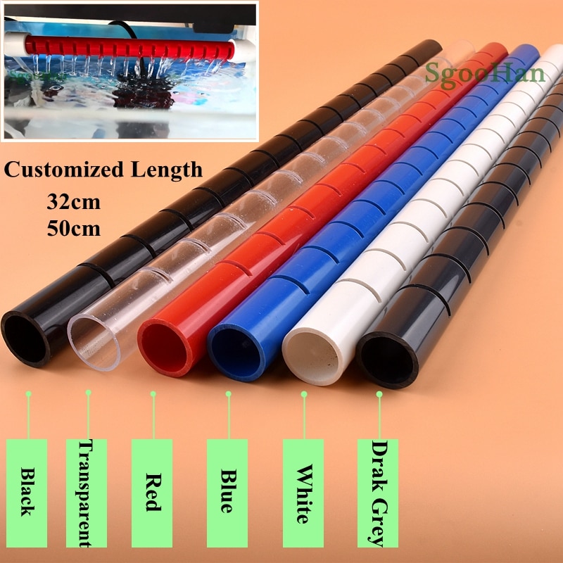 1pc OD 20~32mm Aquarium Fish Tank PVC Rain Pipe Filter Accessories Drip Water Drain Tube Deluge Downcomer Cess-Pipe
