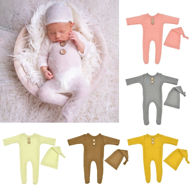 Pasgeboren Baby Jongen Meisje Romper Mohair Gebreide Lange Mouwen Mohair Knittedjumpsuit Baby Kleding Pyjama Outfits Romper Set