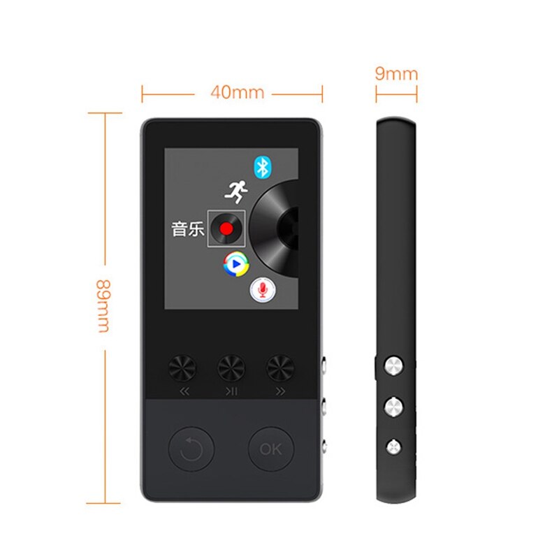 Mini bluetooth muziek  mp3 1.8 inch sn met externe muziekspeler met bluetooth, peeter 8gb