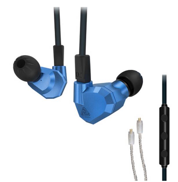 KZ ZS5 2DD+2BA Hybrid In Ear Earphones HIFI DJ Monitor Headphone Running Sport KZ AS10 ZS6 Earphones Headset Earbud Two Colors: blue silver with mic