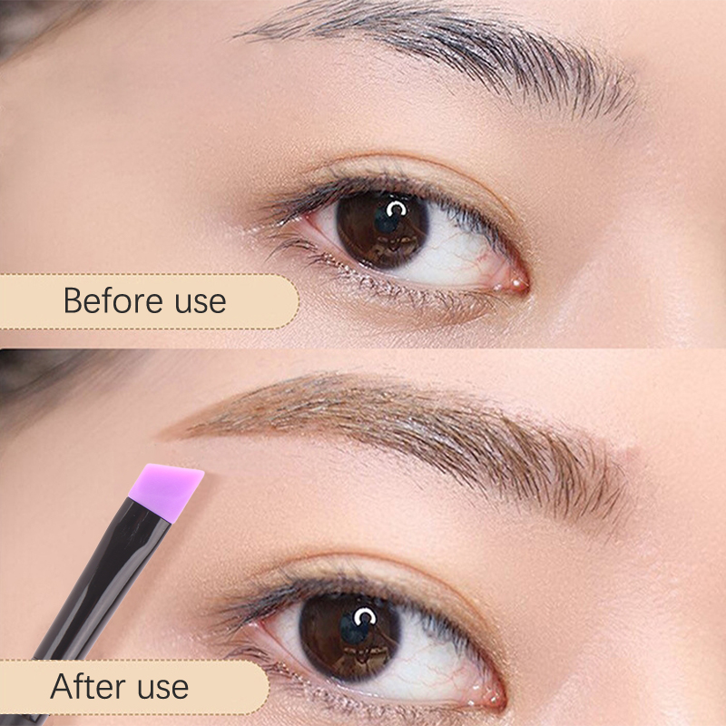 Pincel delineador de ojos, brocha de maquillaje de cabeza plana en ángulo, herramienta de separación de pestañas, extensión de pestañas, suministros, herramientas de elevación permanente
