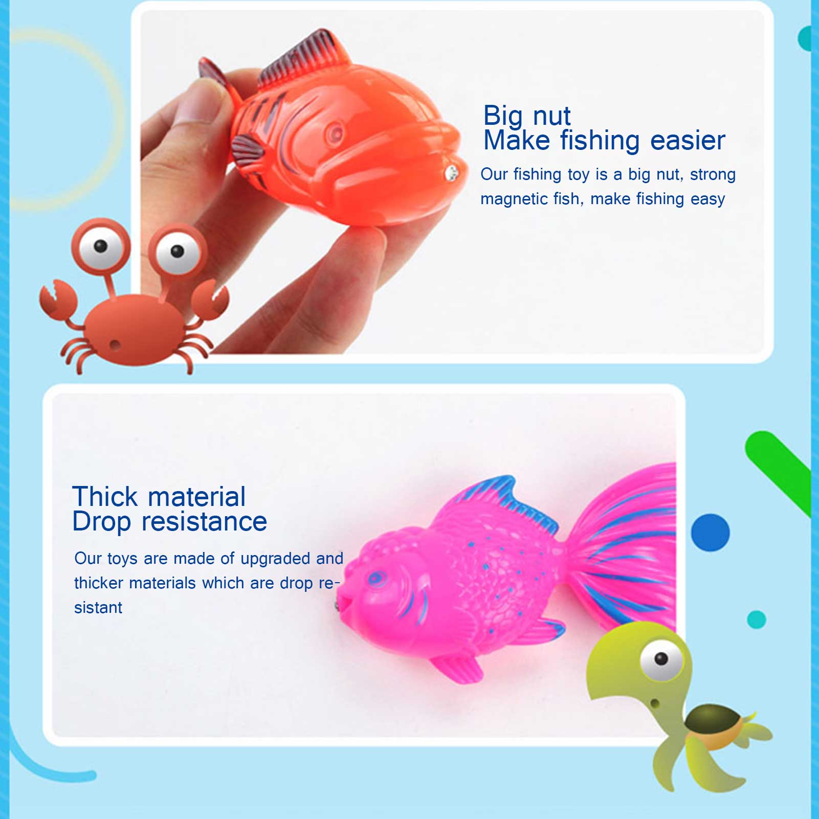 Magnetic Fishing Game Toys Baby Shower Games Fishing Bath Toy Bathtub Fishing Toys For Bath Bathroom Pool Water Toys