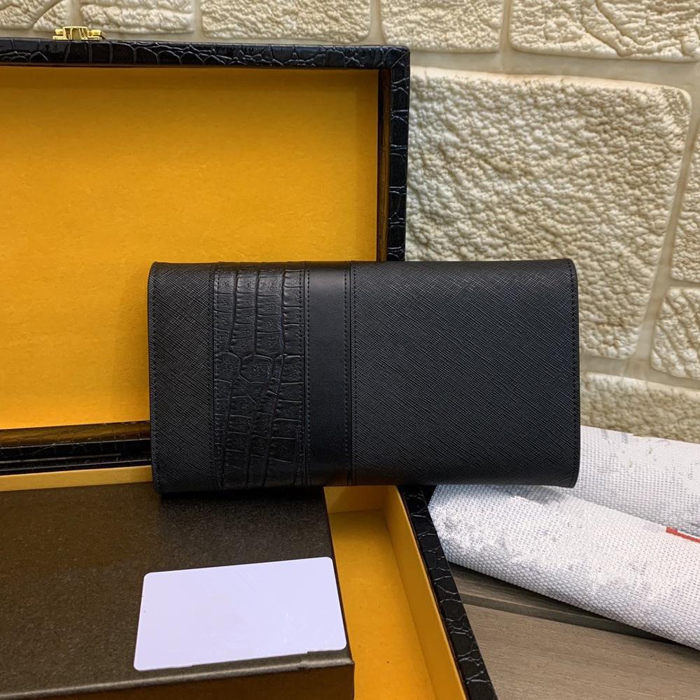 Skórzany męnarty biznes czarny długi portfel robić przechowywania monet